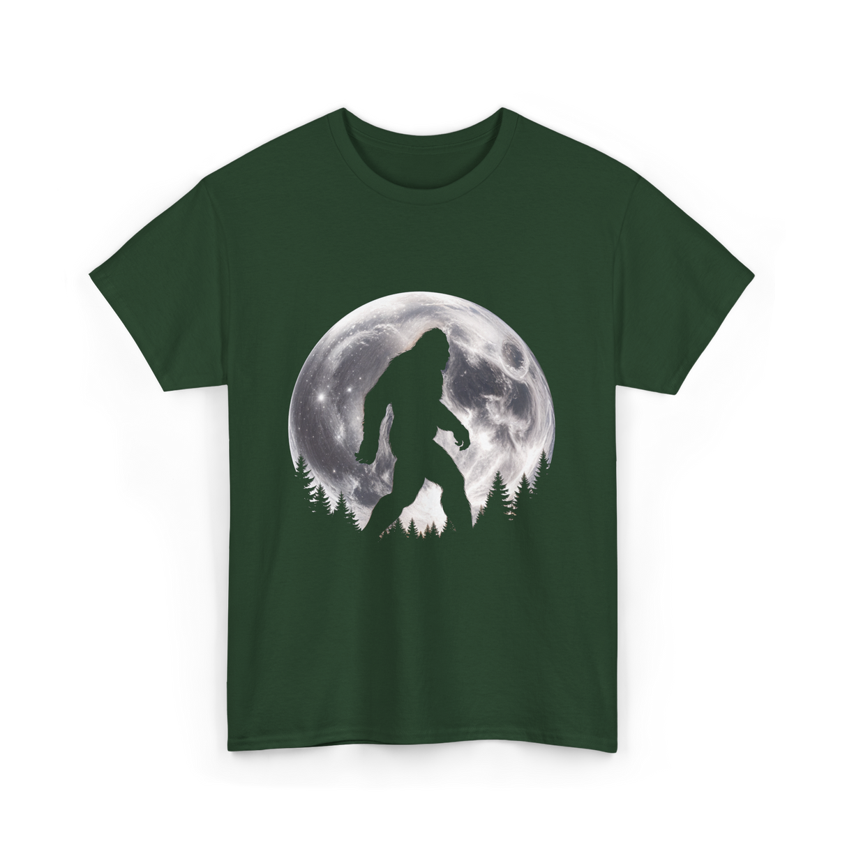 Bigfoot Night Stroll Sasquatch T-Shirt - Forest Green