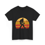 Bigfoot Playing Guitar Music T-Shirt - Black