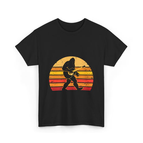 Bigfoot Playing Guitar Music T-Shirt - Black