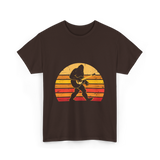 Bigfoot Playing Guitar Music T-Shirt - Dark Chocolate