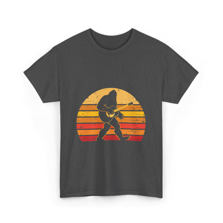 Bigfoot Playing Guitar Music T-Shirt - Dark Heather