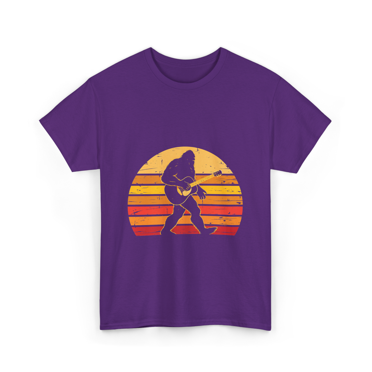 Bigfoot Playing Guitar Music T-Shirt - Purple