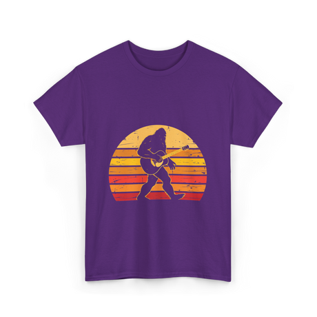 Bigfoot Playing Guitar Music T-Shirt - Purple