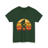 Bigfoot Playing Guitar Music T-Shirt - Forest Green