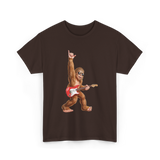 Bigfoot Playing Guitar Sasquatch T-Shirt - Dark Chocolate