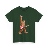 Bigfoot Playing Guitar Sasquatch T-Shirt - Forest Green