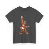 Bigfoot Playing Guitar Sasquatch T-Shirt - Dark Heather