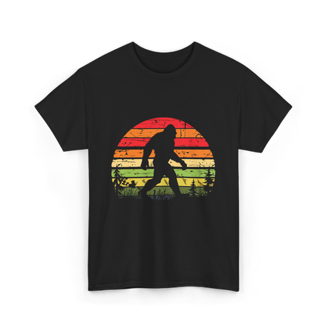 Bigfoot Retro Sasquatch Bigfooting T-Shirt - Black