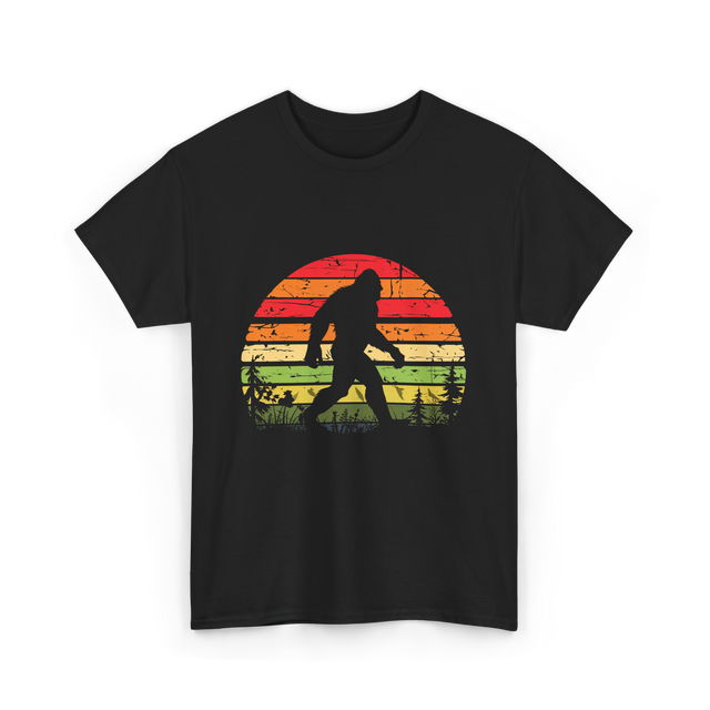 Bigfoot Retro Sasquatch Bigfooting T-Shirt - Black