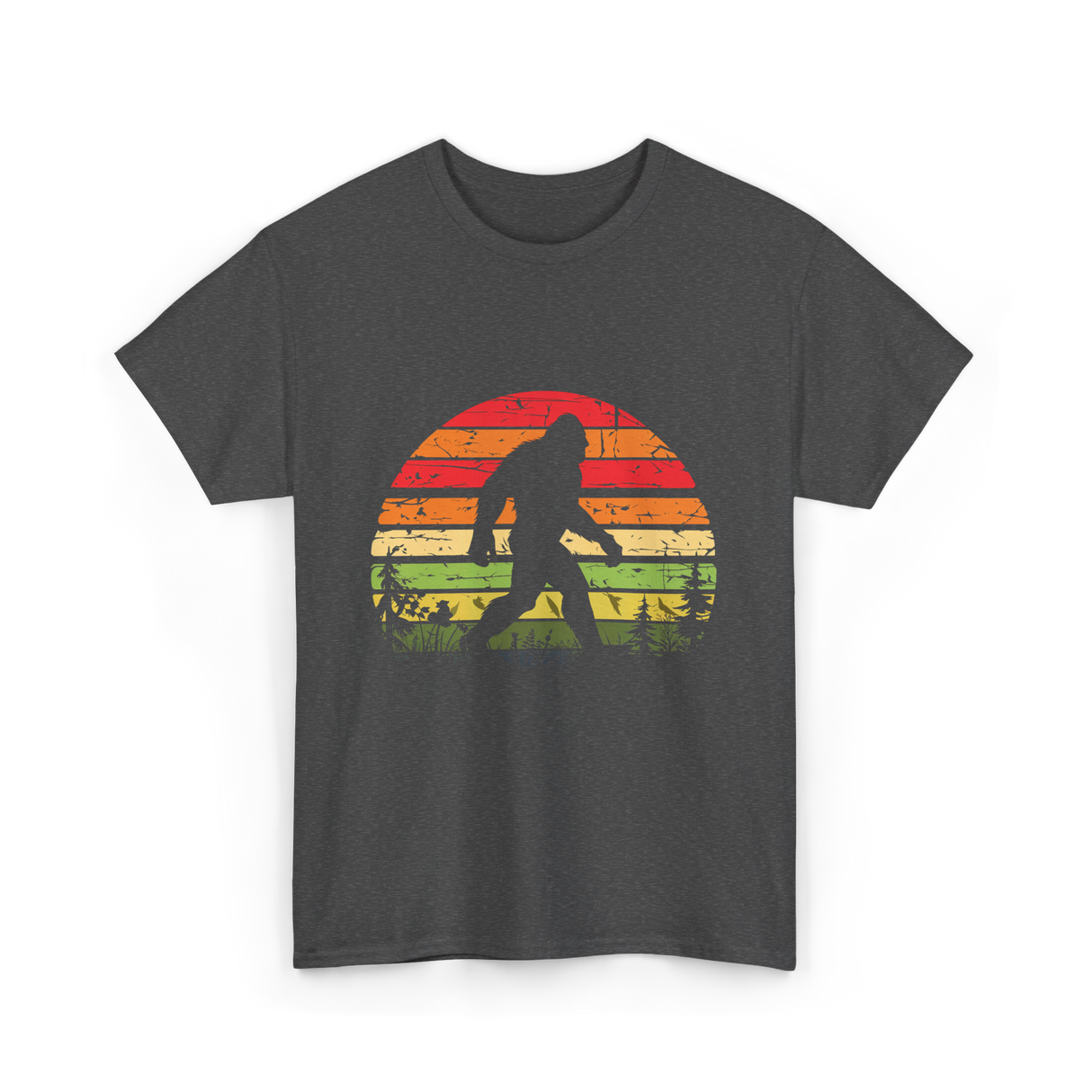 Bigfoot Retro Sasquatch Bigfooting T-Shirt - Dark Heather