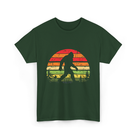 Bigfoot Retro Sasquatch Bigfooting T-Shirt - Forest Green