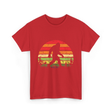 Bigfoot Retro Sasquatch Bigfooting T-Shirt - Red