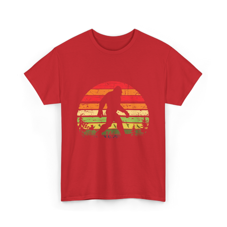 Bigfoot Retro Sasquatch Bigfooting T-Shirt - Red