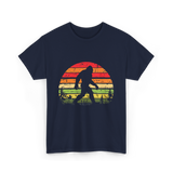 Bigfoot Retro Sasquatch Bigfooting T-Shirt - Navy