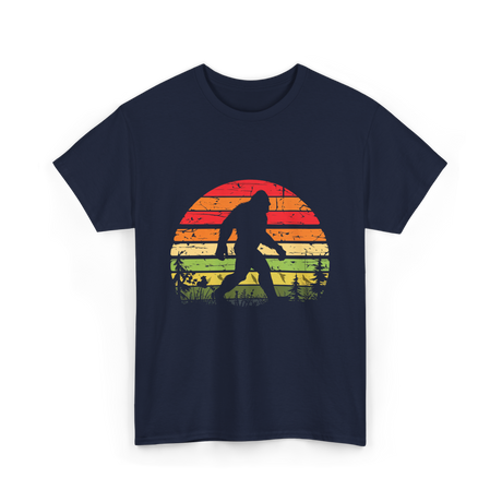 Bigfoot Retro Sasquatch Bigfooting T-Shirt - Navy