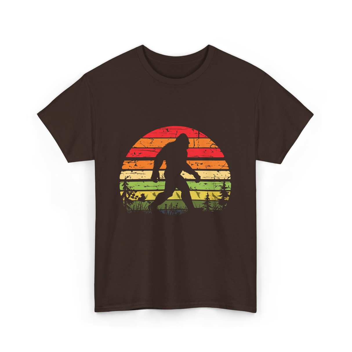 Bigfoot Retro Sasquatch Bigfooting T-Shirt - Dark Chocolate