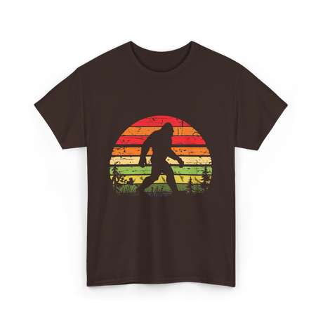 Bigfoot Retro Sasquatch Bigfooting T-Shirt - Dark Chocolate