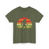 Bigfoot Retro Sasquatch Bigfooting T-Shirt - Military Green