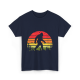 Bigfoot Retro Sasquatch Legend T-Shirt - Navy