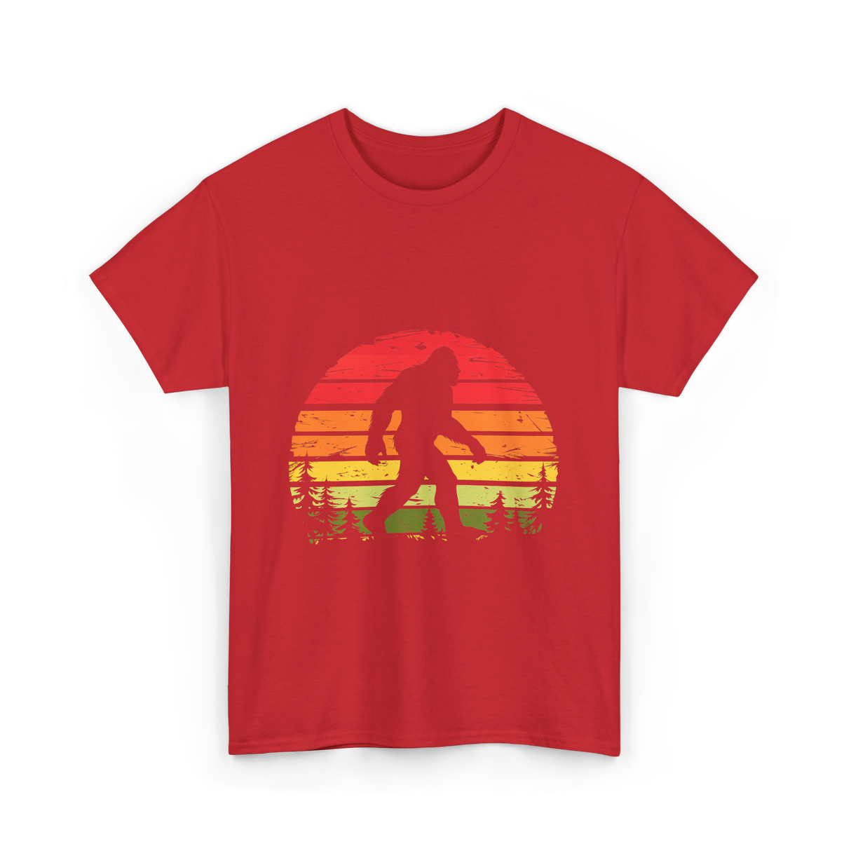 Bigfoot Retro Sasquatch Legend T-Shirt - Red