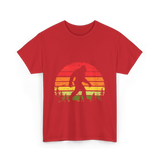 Bigfoot Retro Sasquatch Legend T-Shirt - Red