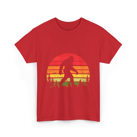 Bigfoot Retro Sasquatch Legend T-Shirt - Red