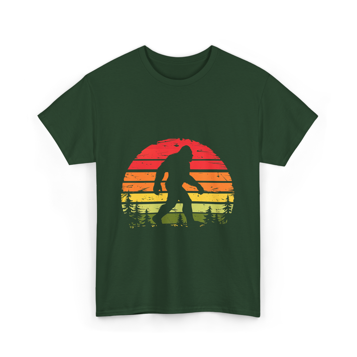 Bigfoot Retro Sasquatch Legend T-Shirt - Forest Green