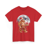 Bigfoot Santa Christmas Sasquatch T-Shirt - Red