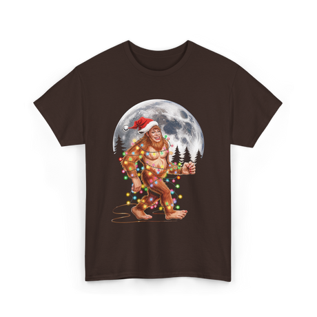 Bigfoot Santa Christmas Sasquatch T-Shirt - Dark Chocolate