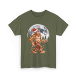 Bigfoot Santa Christmas Sasquatch T-Shirt - Military Green