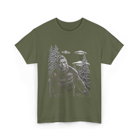 Bigfoot Sasquatch T-Shirt - Military Green