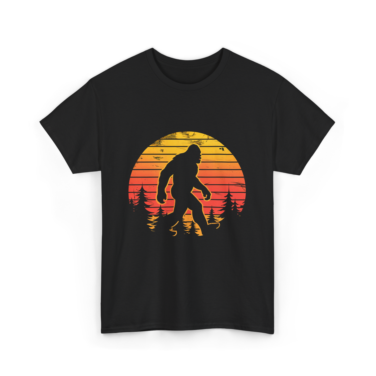 Bigfoot Silhouette Sasquatch Adventure T-Shirt - Black