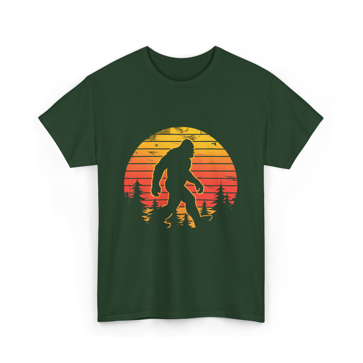 Bigfoot Silhouette Sasquatch Adventure T-Shirt - Forest Green