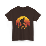 Bigfoot Silhouette Sasquatch Adventure T-Shirt - Dark Chocolate