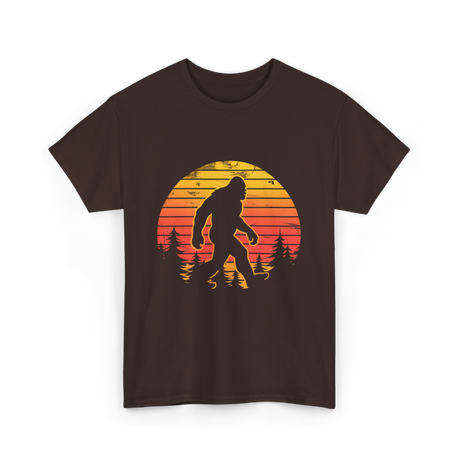 Bigfoot Silhouette Sasquatch Adventure T-Shirt - Dark Chocolate