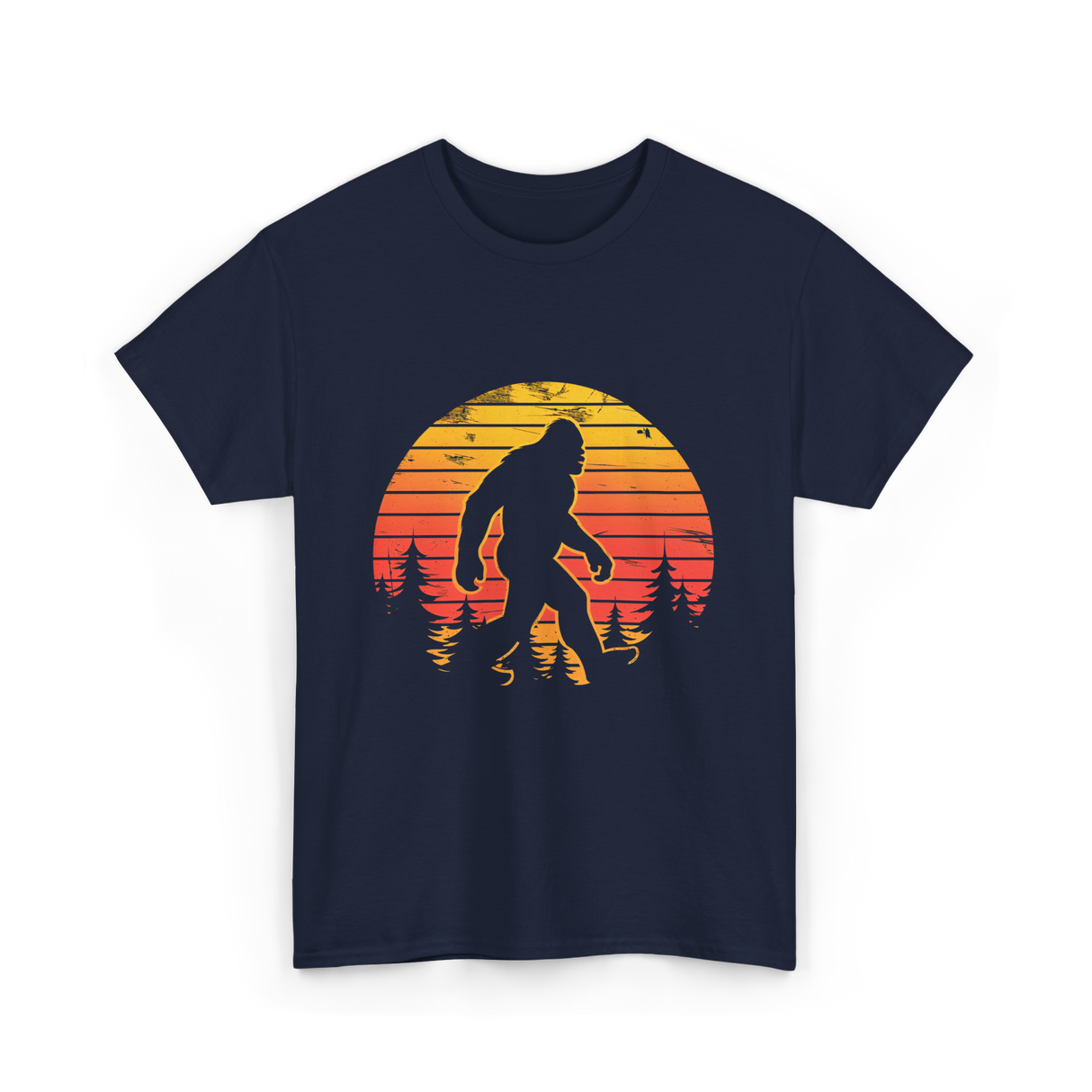 Bigfoot Silhouette Sasquatch Adventure T-Shirt - Navy