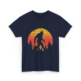 Bigfoot Silhouette Sasquatch Adventure T-Shirt - Navy