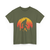 Bigfoot Silhouette Sasquatch Adventure T-Shirt - Military Green