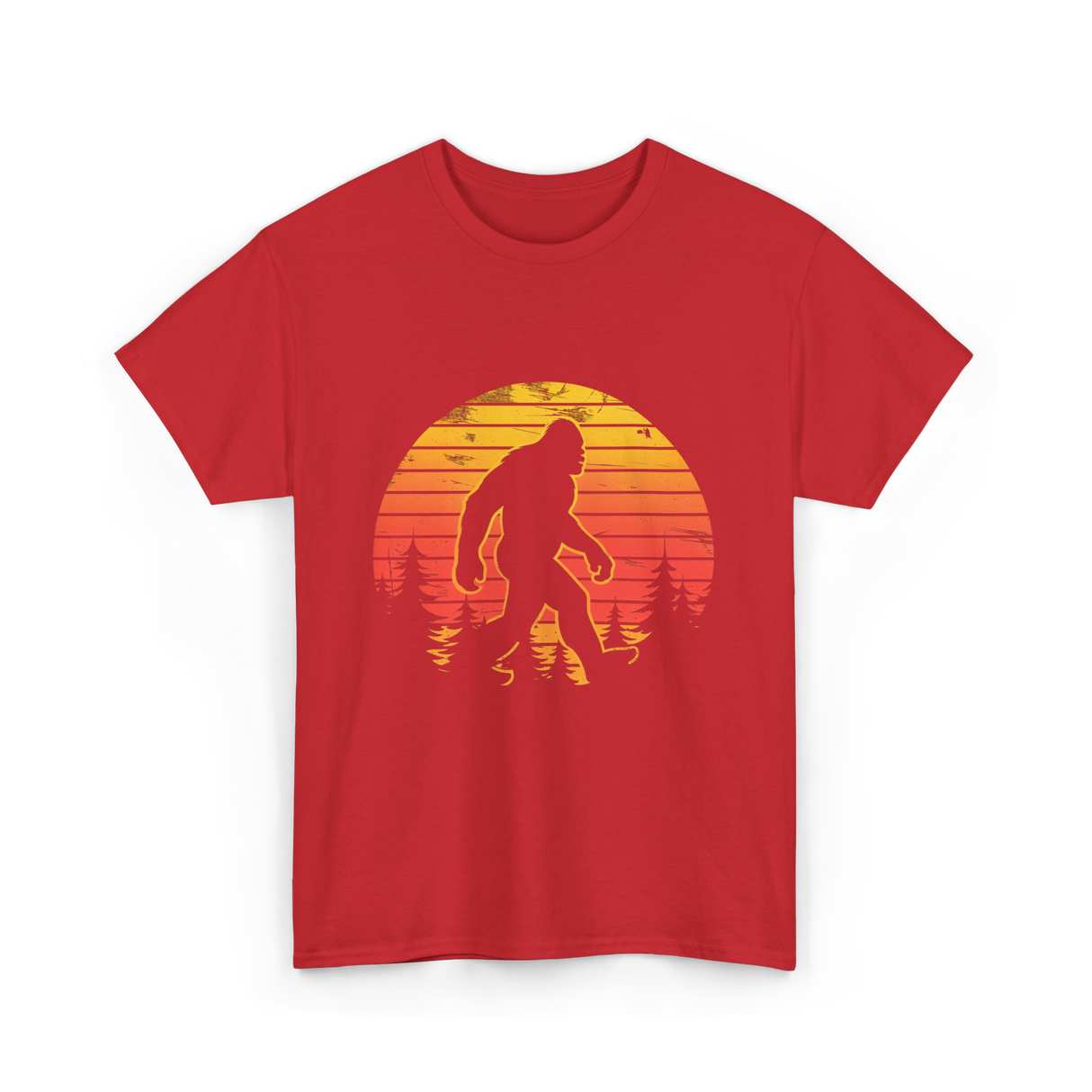 Bigfoot Silhouette Sasquatch Adventure T-Shirt - Red