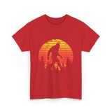 Bigfoot Silhouette Sasquatch Adventure T-Shirt - Red