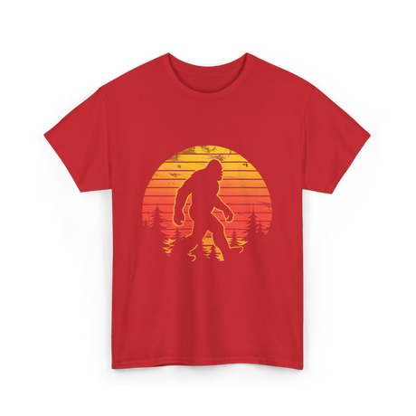 Bigfoot Silhouette Sasquatch Adventure T-Shirt - Red