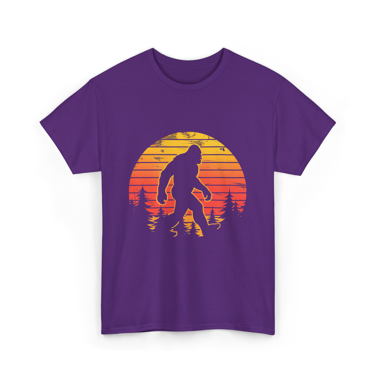 Bigfoot Silhouette Sasquatch Adventure T-Shirt - Purple