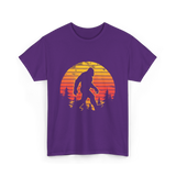 Bigfoot Silhouette Sasquatch Adventure T-Shirt - Purple