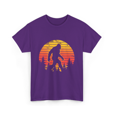 Bigfoot Silhouette Sasquatch Adventure T-Shirt - Purple