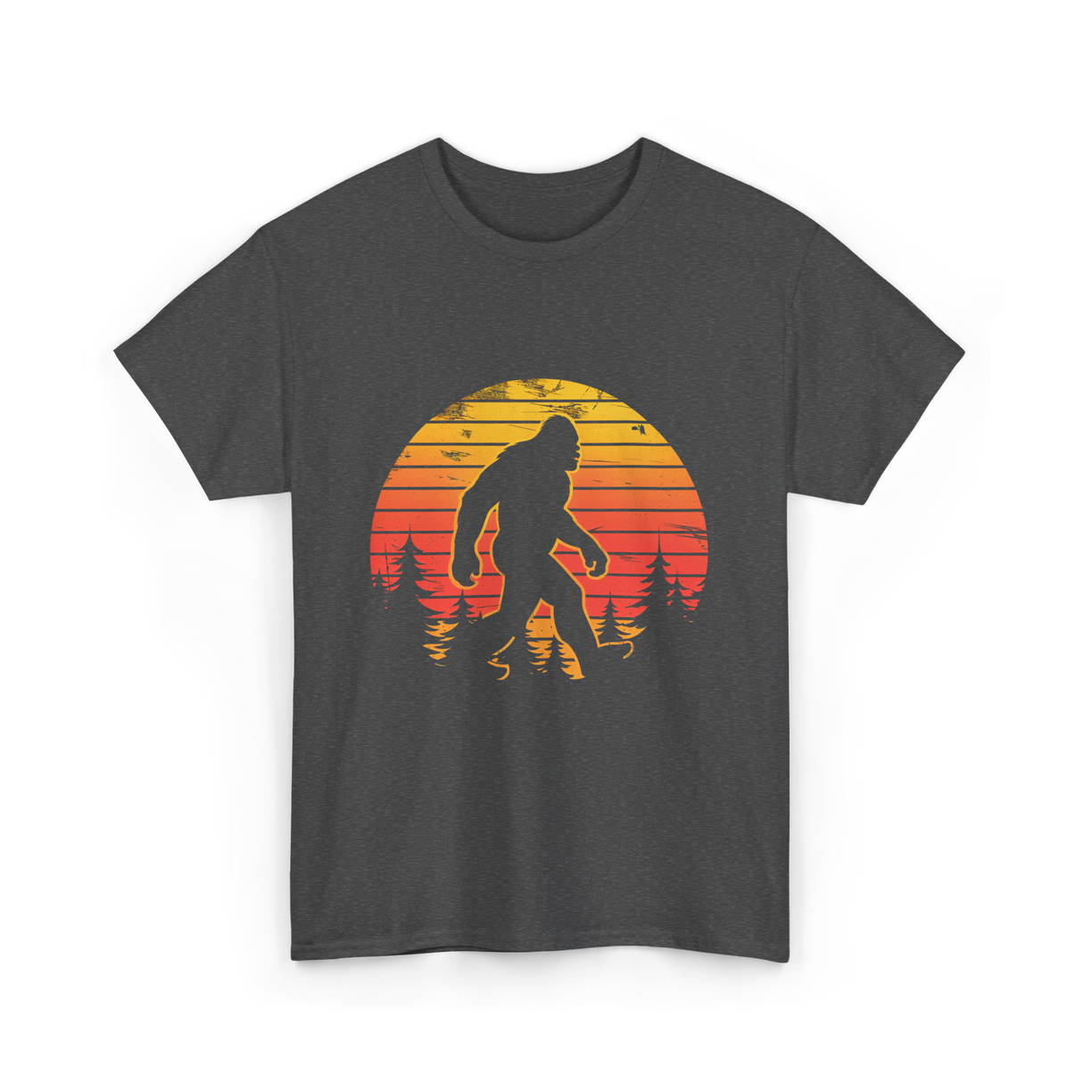 Bigfoot Silhouette Sasquatch Adventure T-Shirt - Dark Heather