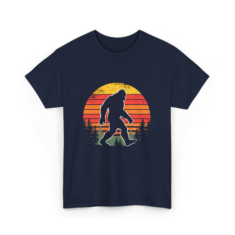 Bigfoot Silhouette Sasquatch Hunter T-Shirt - Navy