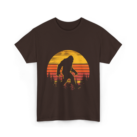 Bigfoot Silhouette Sasquatch Nature T-Shirt - Dark Chocolate