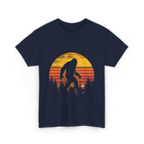 Bigfoot Silhouette Sasquatch Nature T-Shirt - Navy