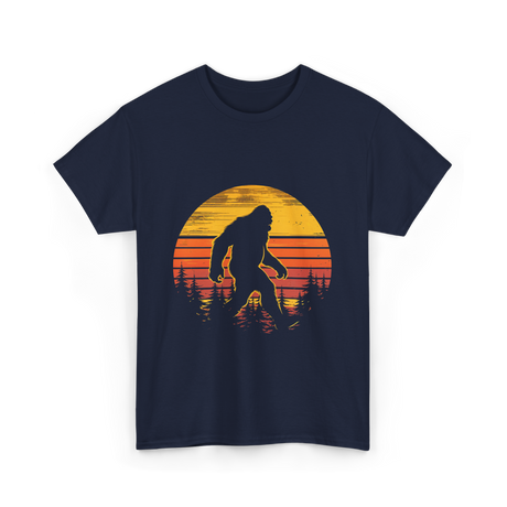 Bigfoot Silhouette Sasquatch Nature T-Shirt - Navy