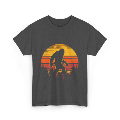 Bigfoot Silhouette Sasquatch Nature T-Shirt - Dark Heather